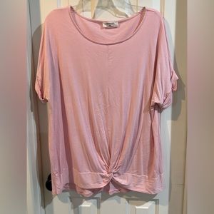 Zenana Pink Short Sleeve Front Knot Tunic.  Worn once.  XL